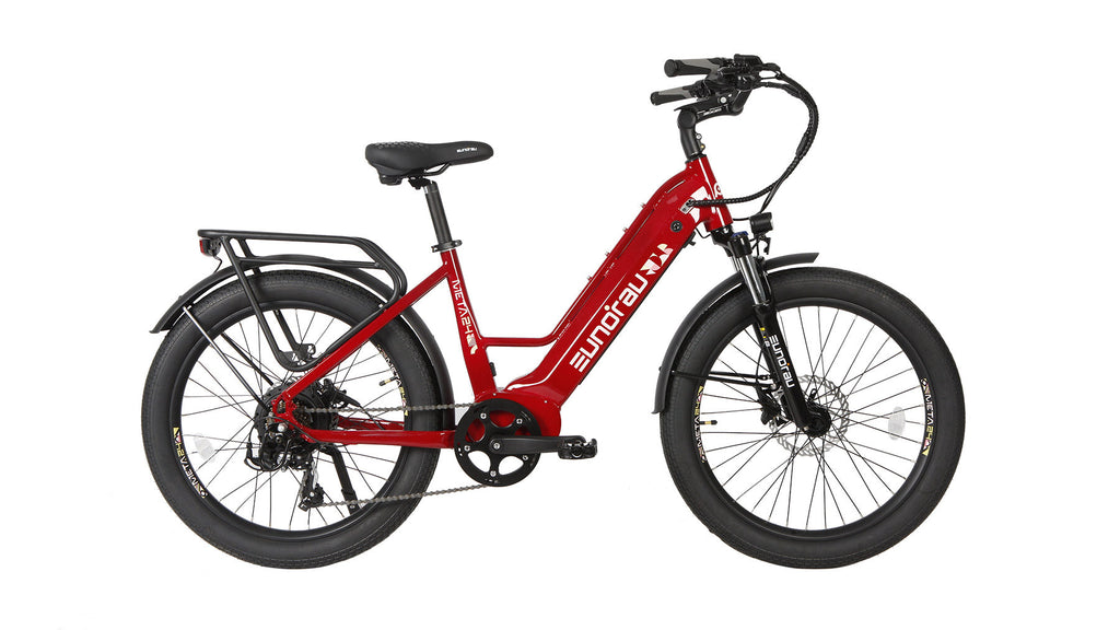 META 2024 Electric Bike - Commuter Type Electric Bicycle EUNORAU ELECTRIC BIKES Deep Crimson Small (24") 