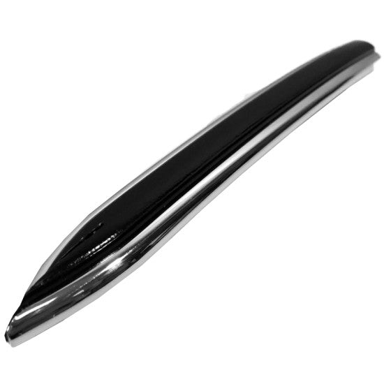 Black (With Chrome Stripes and Finished Tip Ends) Narrow Door Molding 13/25" Wide; Two 13 Ft. Pieces Body Side Molding Dawn Enterprises   