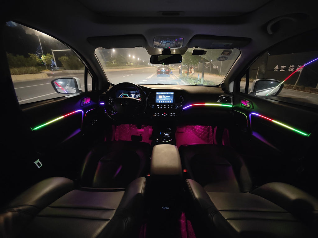 LED Multi-Color Interior Lighting Kit; 18 Piece Automotive Lighting Race Sport Lighting   