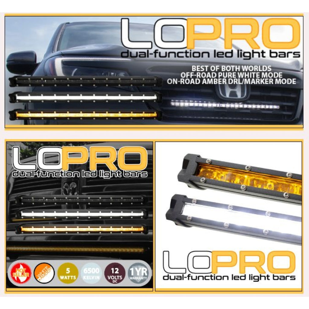 LoPro Ultra Slim LED Light Bar W Amber Marker and Running Light Funct