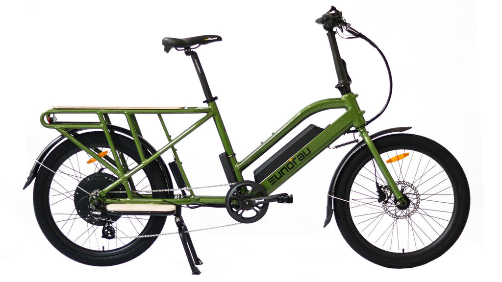 MAX-CARGO Electric Bike - Cargo & Utility Type Electric Bicycle EUNORAU INNOVATIVE ELECTRIC BIKES Green Standard 14Ah 