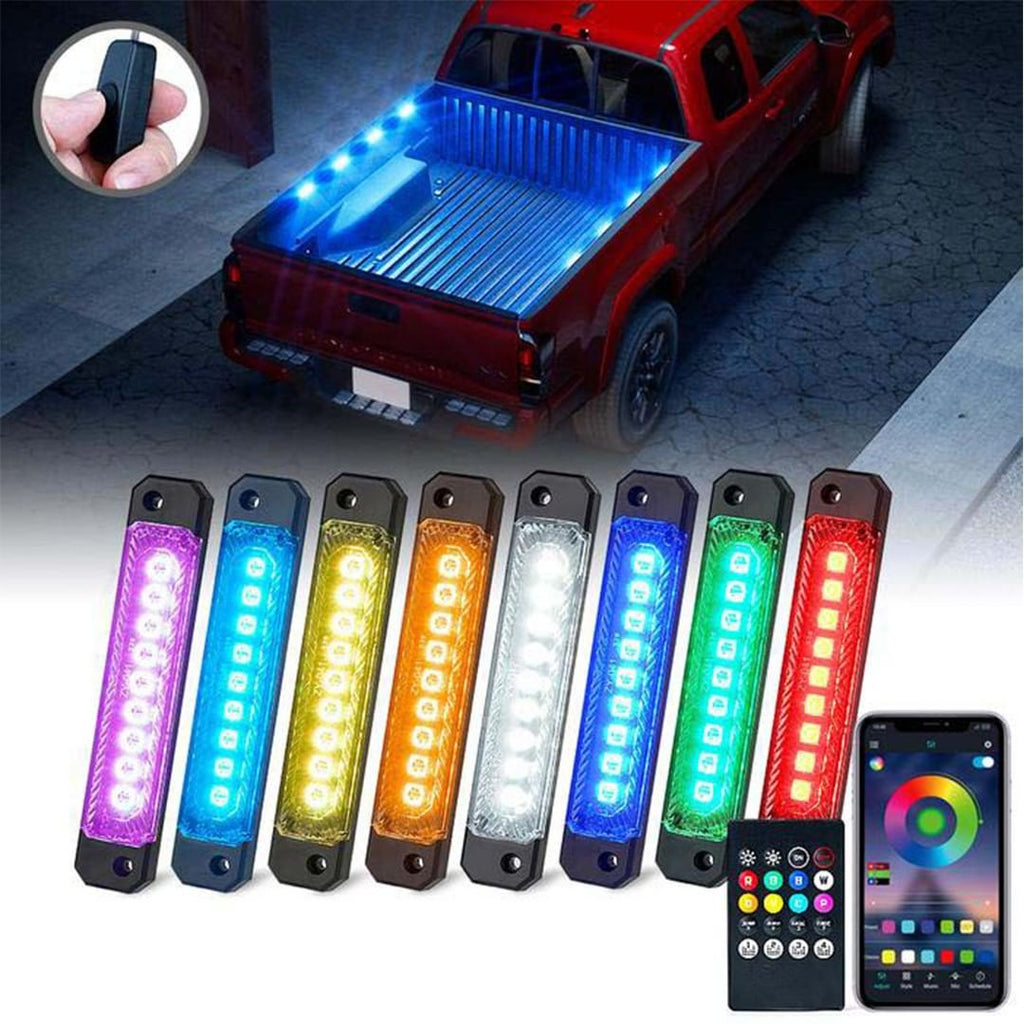 Multi-Color 8-Pod LED Truck Bed Lighting Kit Automotive Lighting Race Sport Lighting   