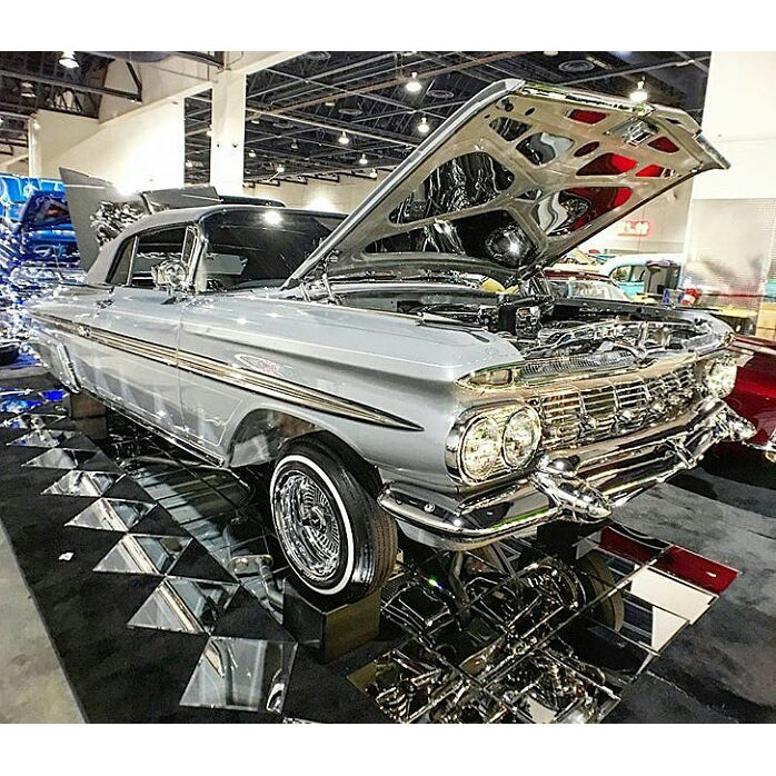 1959 Chevy Impala (Convertible) Hood & Trunk Mirror Kit Package Mirror Kit AutoLuxe   