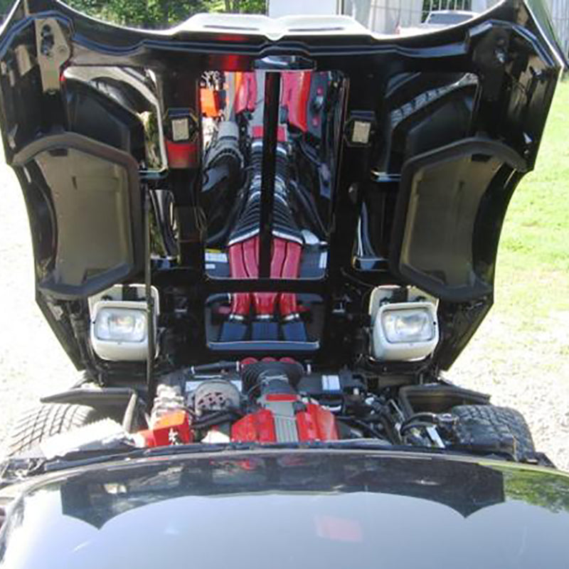 1986-1991 Chevy Corvette (With Scissor Bracket) Hood Mirror Kit Hood Mirror Kit AutoLuxe   