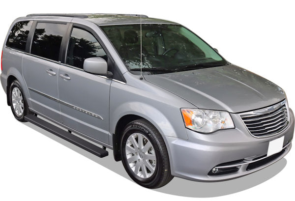 2008-2016 Chrysler Town & Country Running Boards (Aluminum Black Side Edge) Running Boards APS Auto   