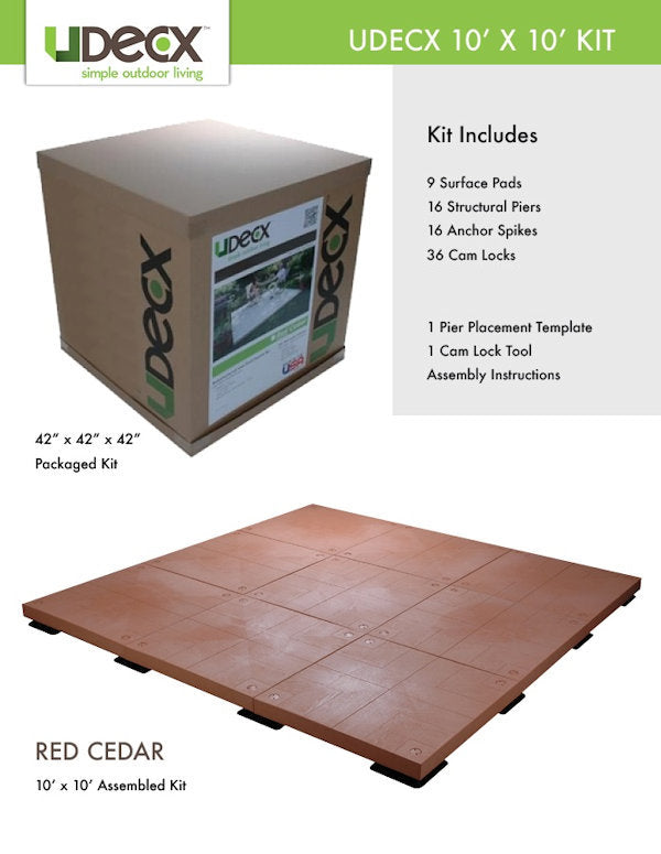 UDECX®: 10' X 10' Patio Deck Kit - Red Cedar Patio UDECX   