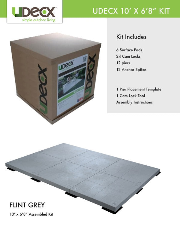 UDECX®: 10' X 6'8" Patio Deck Kit - Flint Grey Patio UDECX   