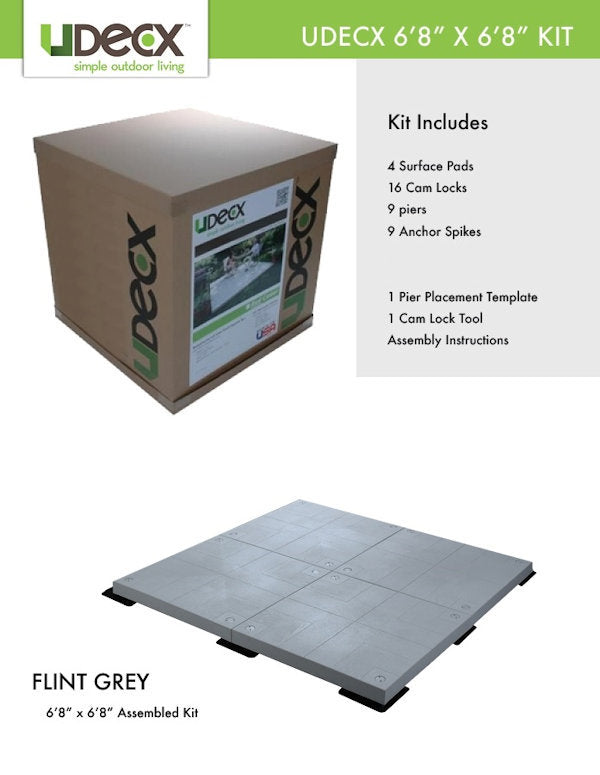 UDECX®: 6'8" X 6'8" Patio Deck Kit - Flint Grey Patio UDECX   