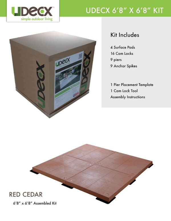 UDECX®: 6'8" X 6'8" Patio Deck Kit - Red Cedar Patio UDECX   