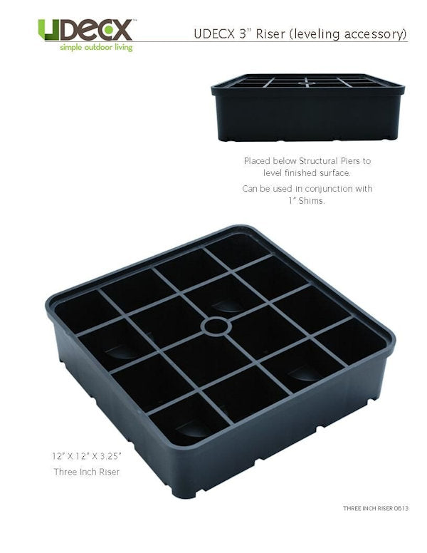 UDECX®: 3" Riser Blocks (2 Pack) Patio UDECX   